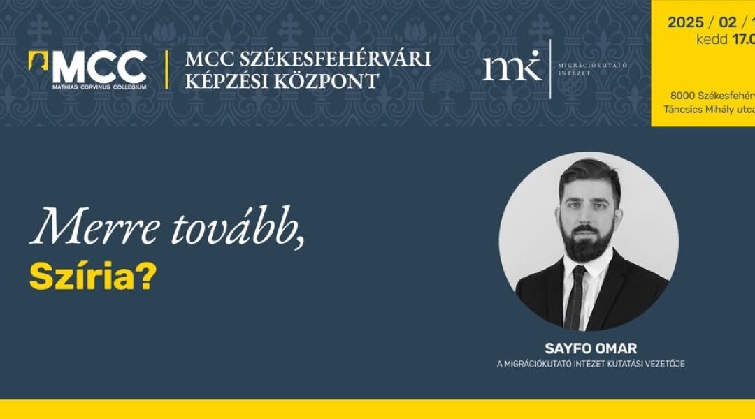 Merre tovább, Szíria? – február 18-án folytatódik az MCC ismeretterjesztő programsorozata