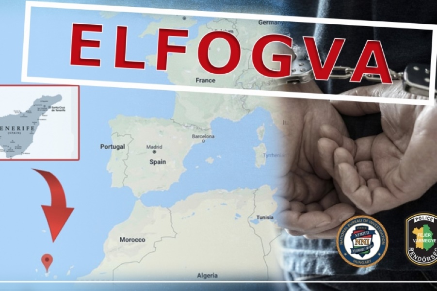 Tenerifén egy kórházban fogták el a top 50-es székesfehérvári bűnözőt