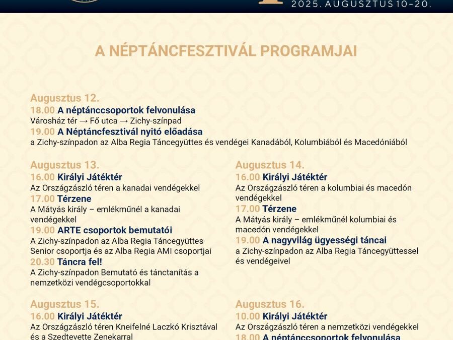 Királyi Napok – kedden startol a néptáncosok kavalkádja