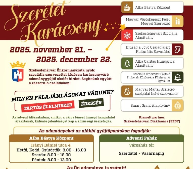 Szeretet Karácsony – indul az önkormányzati adománygyűjtés