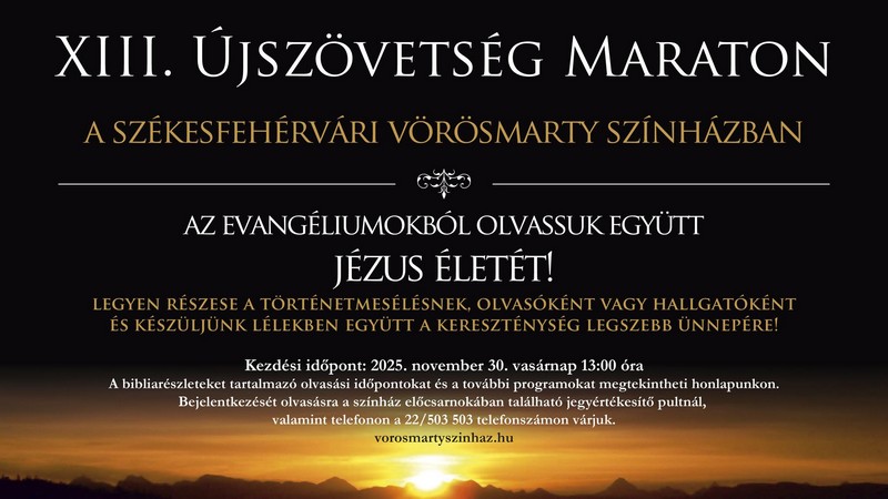 Ebben az évben is lesz Újszövetség maraton a Vörösmarty Színházban
