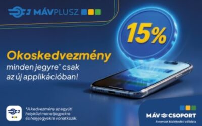 Péntektől 15% kedvezmény jár mindenkinek, aki az új MÁVPlusz alkalmazásban vásárolja meg a menetjegyét