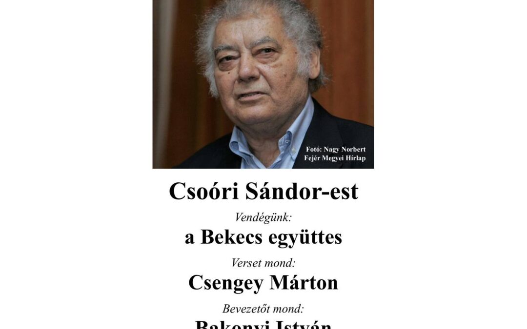 Csoóri-est és faragott szobrok kiállítása a Szent István Művelődési Házban