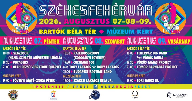 Alba Regia Feszt augusztus 7-től a Bartók Béla téren és a Múzeum udvarán